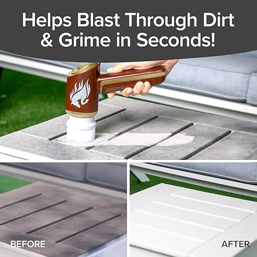 Miniatura 7 de Depurador de caballos de fuerza Gold Edition, mayor duración de la batería, energía eléctrica, recargable, gira 350 RPM, impermeable, 5 cabezales de