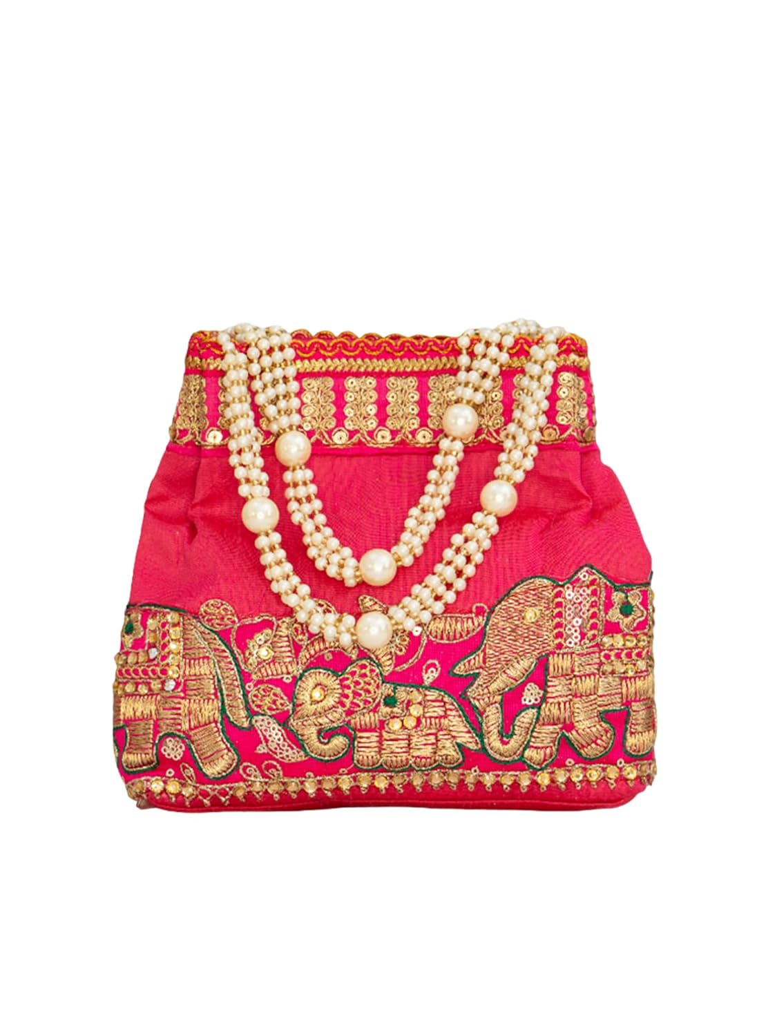 Vesara Golden Potli Handbags For Women | Potli Bags For Ladies For Wedding | Potli Bags For Women | Wedding Bags For Woman | Batwa Potlis Hand Bag | Designer Potli Bag For Ladies For Marriage