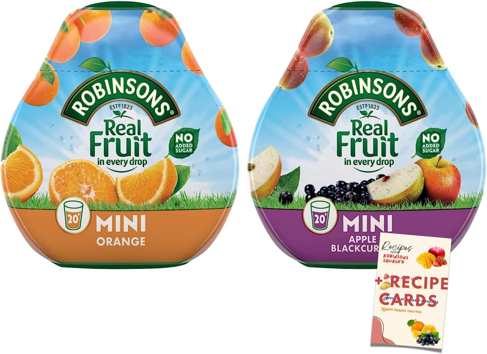 Robinsons Mini - Apple & Blackcurrant and Orange - No Added Sugar, Low Calorie, 2 x 66ml