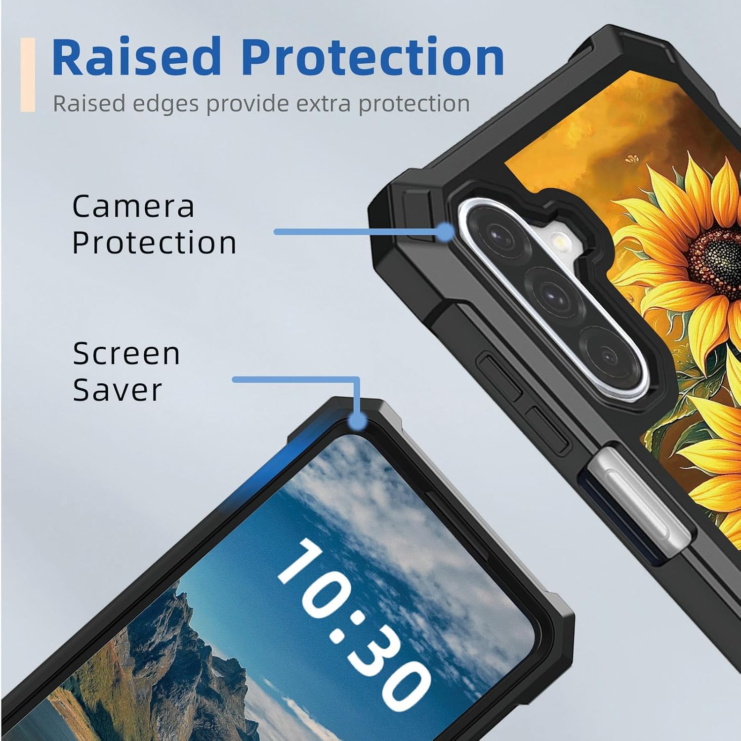 Case for Samsung Galaxy A36, Sunflower, [Military-Grade Protection] 4-Airbag Corners + Dual Layer Design | Shockproof Rugged Bumper, Heavy Duty Phone Cover for Samsung Galaxy A36