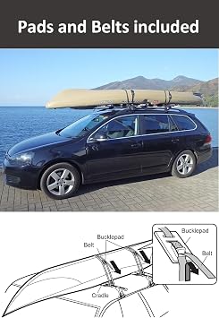 INNO INA452 Padded Universal Mount (1) Kayak Cradle Carrier,Black