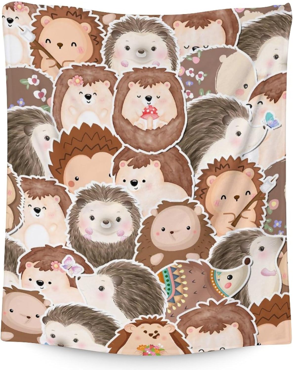 Hedgehog Blanket for Girls - 60"x80" Twin Size - Soft Fuzzy Plush Throws Gifts - Pink Cute Throw Blanket for Bed, Couch & Living Room