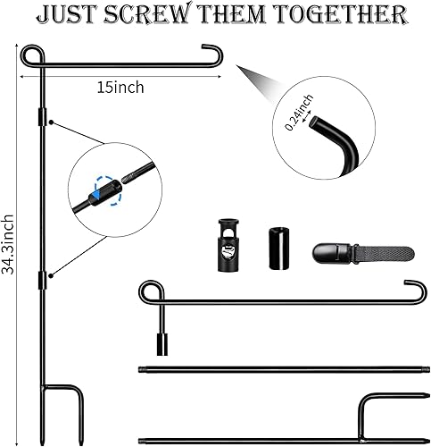 Miniatura 6 de Soportes de bandera de jardín soportes de bandera de patio poste de jardín para banderas de 125 pulgadas de ancho