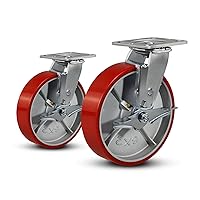 Vista 39 de Ruedas industriales de 5"x2", ruedas de servicio pesado, ruedas de poliuretano, capacidad de hasta 1000 lb. Uso para camión de plataforma, carrito