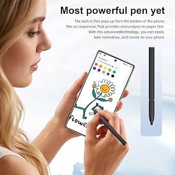 Huness S26 Ultra Unlocked Phone,Built in Pen The Phone,Cell Phone Battery 7000mAh 6.99 HD Screen,Android 15 16+512GB Smartphone,Dual SIM/5G/Face ID/Fingerprint Lock/GPS (Black, 16+512G)