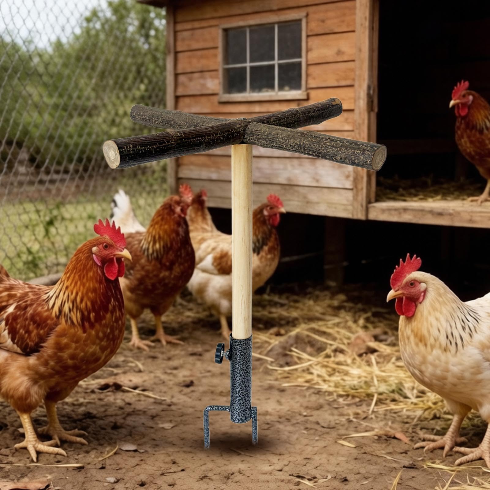 Perchoir en bois pour poules
