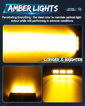 6 Light Bar Amber 6 CREE LED Podlight Spot LED Ditch Pods Auxiliary Work Light Bumper Mount Fog Light Wrangler F150 Toyota Truck Motorcycle SUV UTV ATV