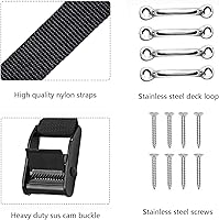 Vista 3 de Correas de amarre de batería para barcos, correas de hebilla de leva resistentes, kit de amarre con soportes inoxidables y tornillos SS utilizados