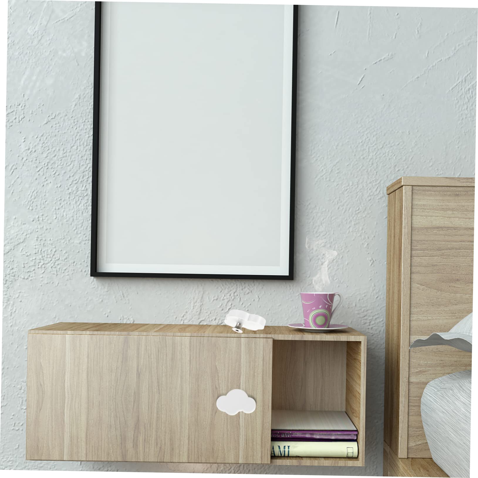 OSALADI 6pc Set Cloud Decorative Drawer Knobs Soft Rubber Cabinet Handles Pulls Replacement for Kitchen Cabinets Dresser Boys and Girls Room Matte Texture