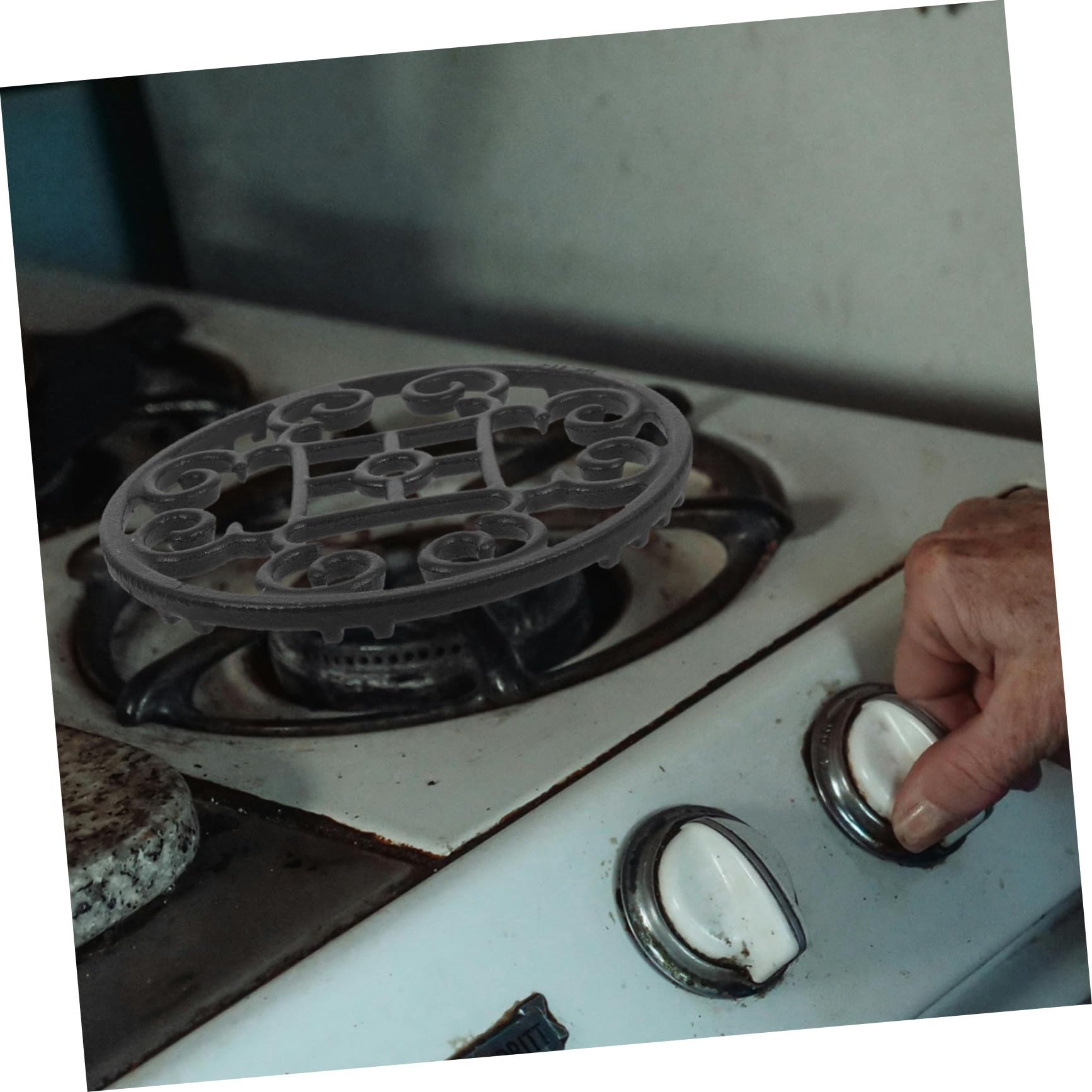 3 Stück Gusseisen Wok Ring Gasherd Herdrost Hitzebeständig Topfträger Rund für Kleinere Töpfe Pfannen Balancierung Herdplatten Kochen Küche
