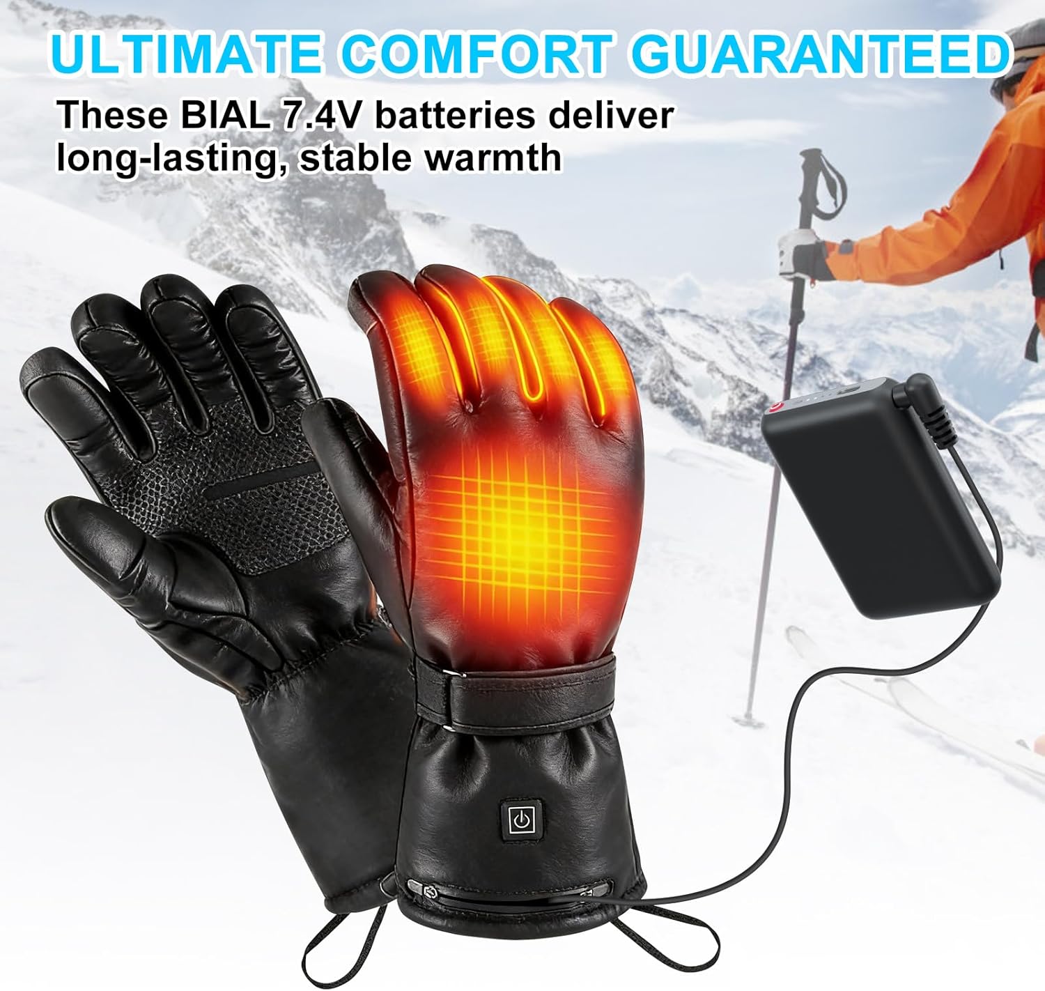 BIAL 2PCS 7.4V 6000mAh 23.1Wh Lithium Polymer Batteries for Heated Gloves, Heated Socks. Replacement Rechageable Battery Pack for Heated Glove Liners Mittens Sock - Image 6