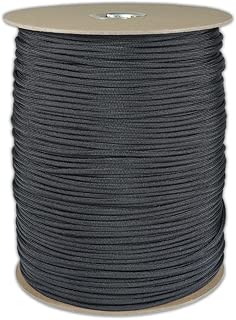 Wholesale Bulk Spool 1000 Foot Black Parachute Cord Paracord Type III Military Specification 550 Soft Strong Rope - coolthings.us