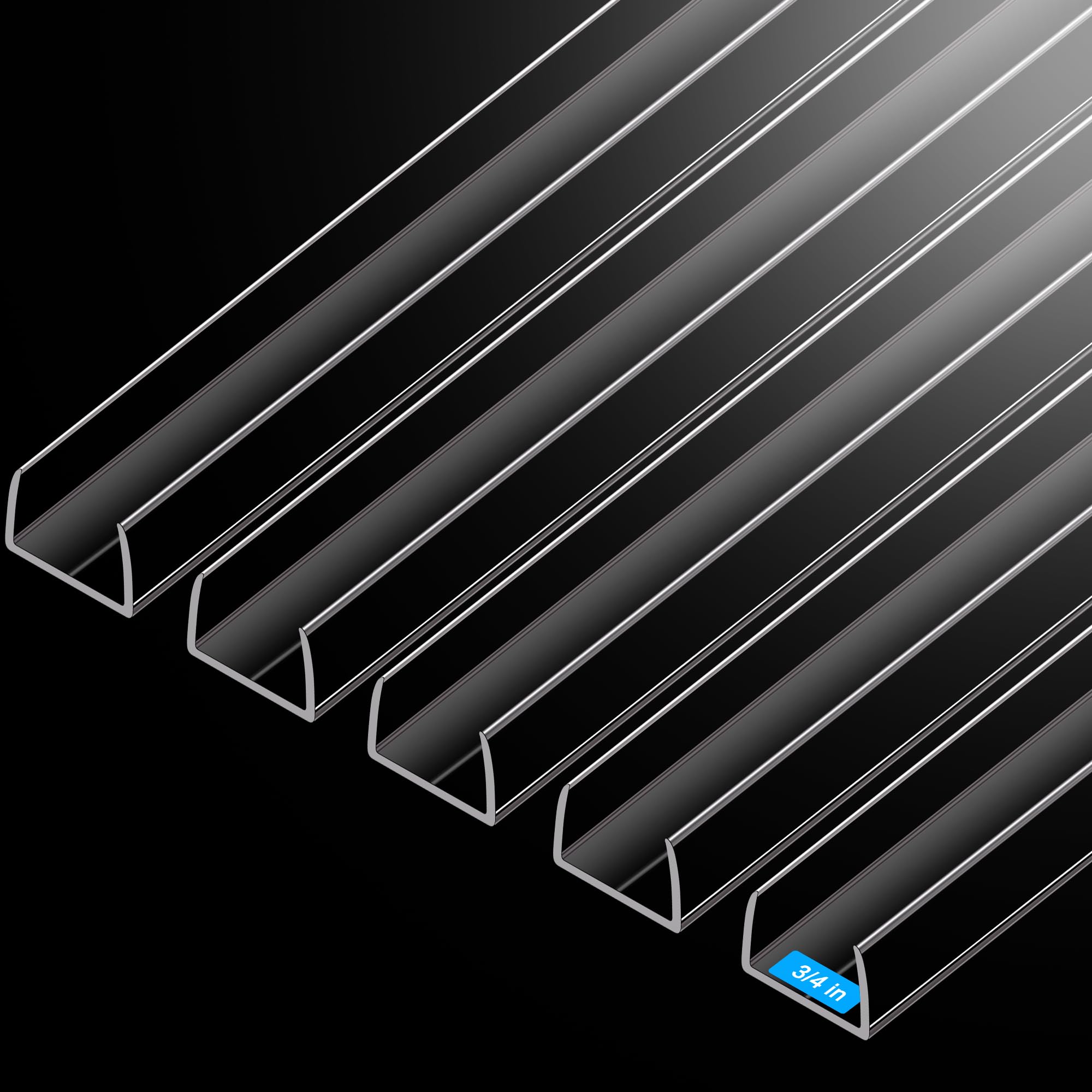 MONOID Drawer Edge Protector, Slip-On Clear Table Corners Guards, Door Kitchen Furniture Bumper, Prevent Wear, Impact Protection, Ease to Cut, 3/4"