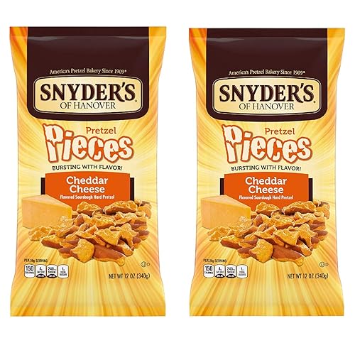 Snyder's of Hanover Piezas de pretzel de queso cheddar, 11.25 onzas (2 bolsas)