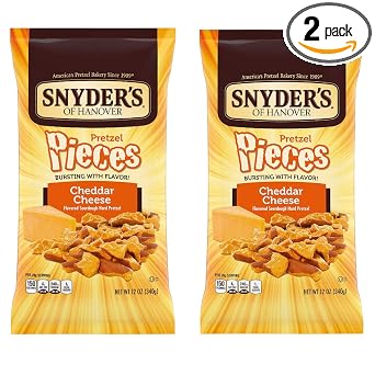 Snyders of Hanover Cheddar Cheese Pretzel Pieces, 11.25 Ounce 2 Bags