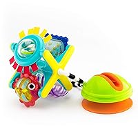 Vista 2 de Sassy Fishy Fascination Station 2-in-1 Suction Cup High Chair Toy, Developmental Tray Toy for Early Learning, Ages 6+ Months
