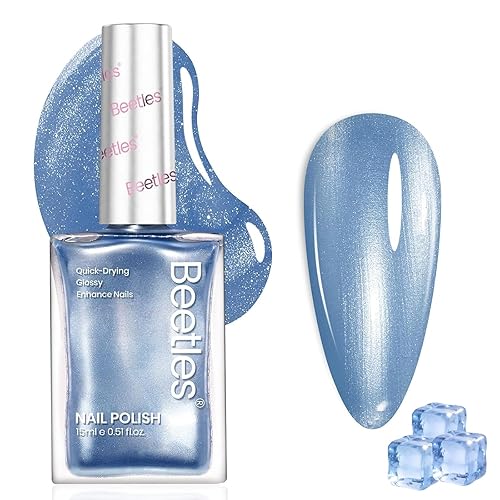 Beetles Pearl Blue Nail Polish - Quick Dry Nail Polish