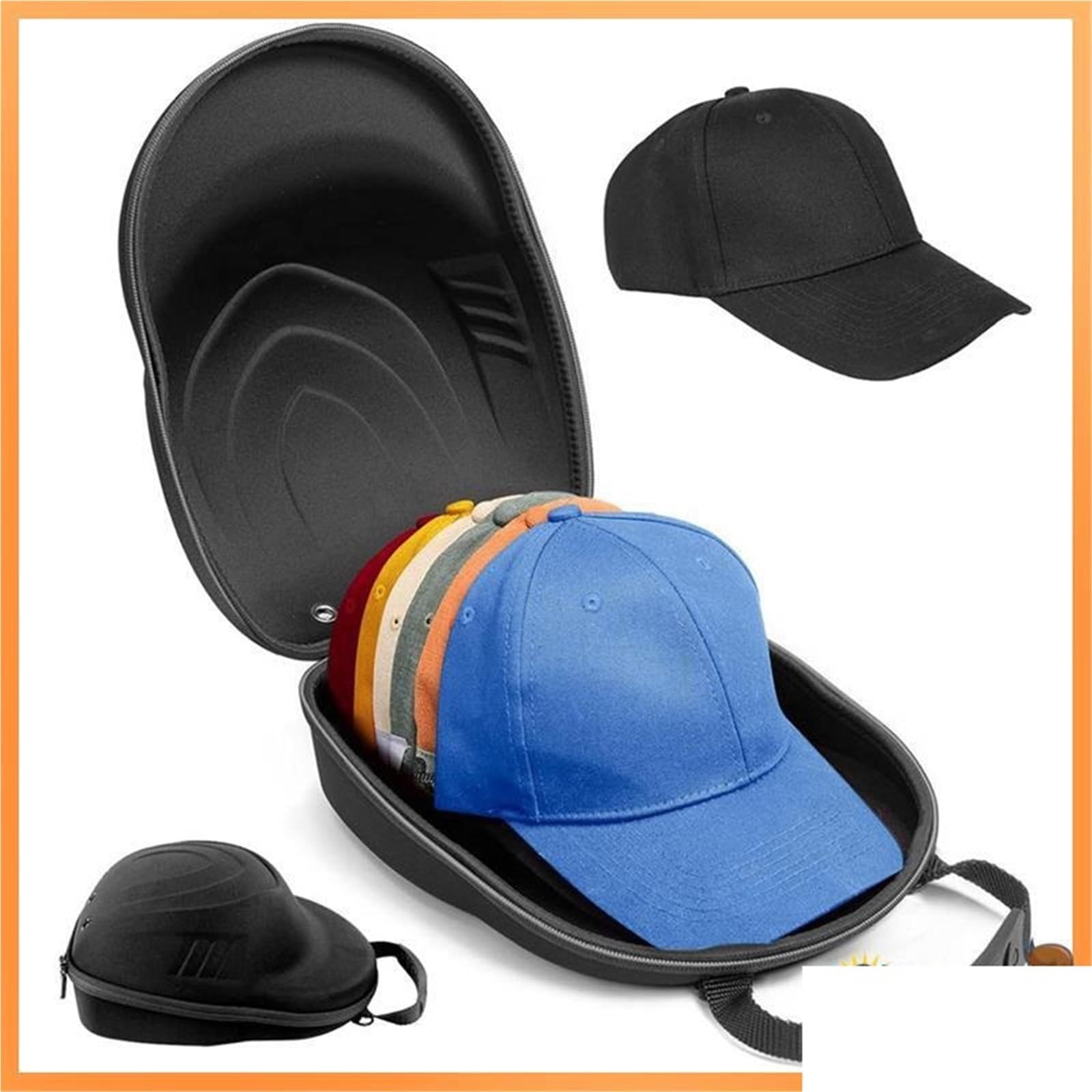 Custodia Rigida Per Berretto Custodia rigida for berretti da baseball | Custodia da viaggio for portacappelli e borsa portaoggetti for cappelli con tracolla regolabile