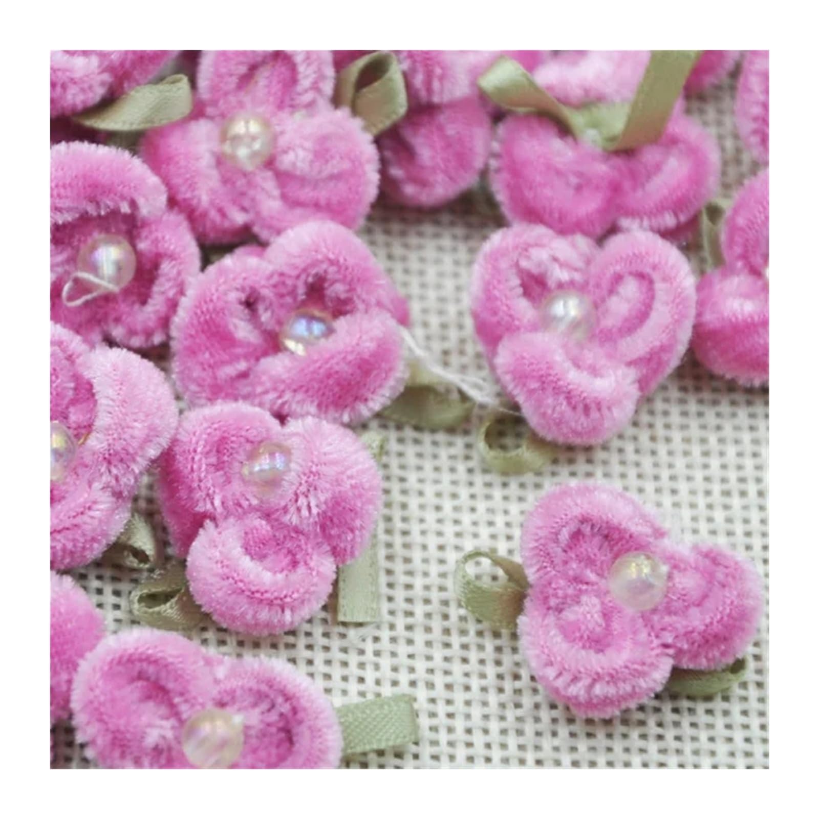 CVEVSFG 20pcs Velvet Ribbon Flower Appliques Wedding Doll Lots Mix Upick(Color 3)