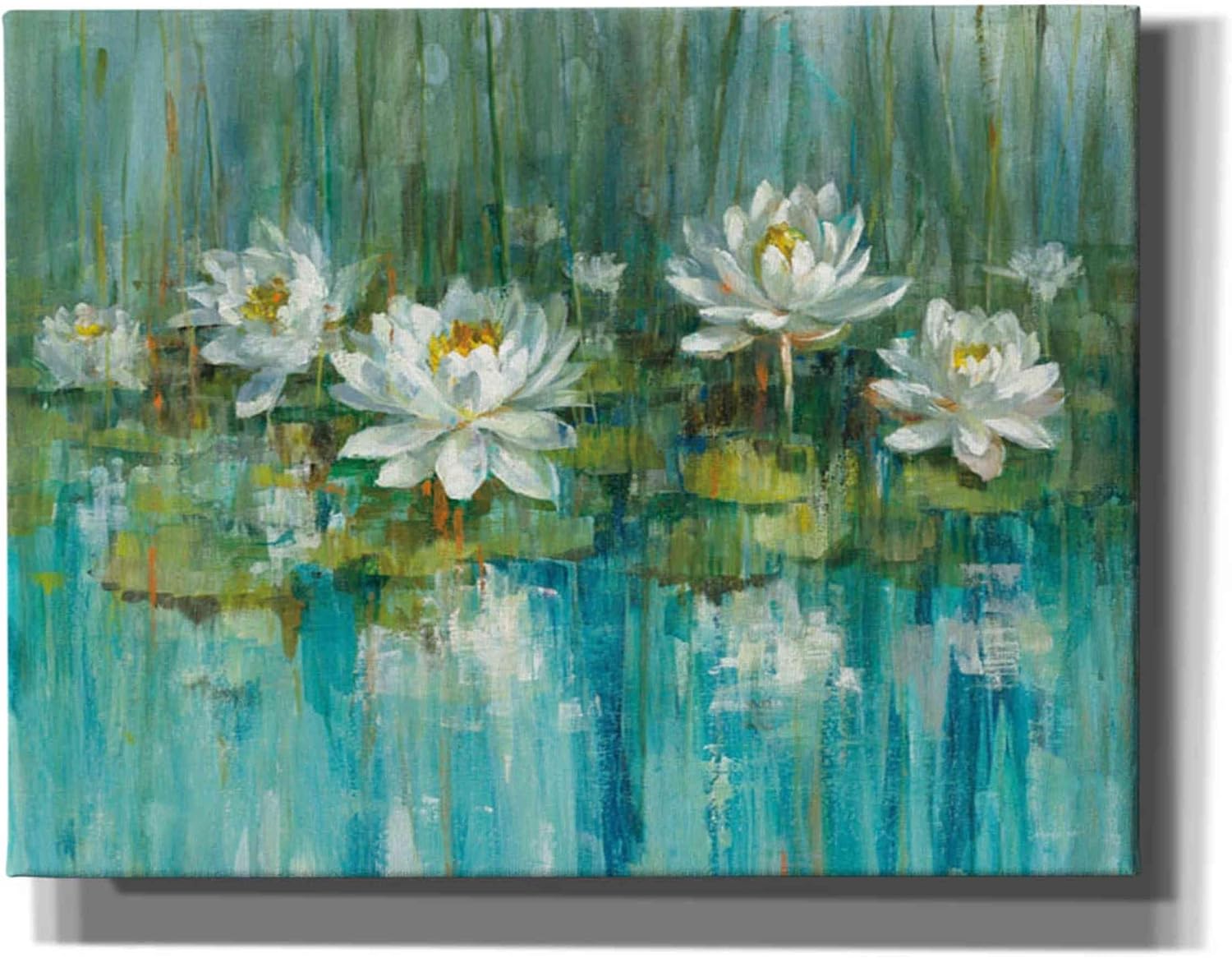 Epic Graffiti 'Water Lily Pond' by Danhui Nai, Canvas Wall Art, 12"x18"