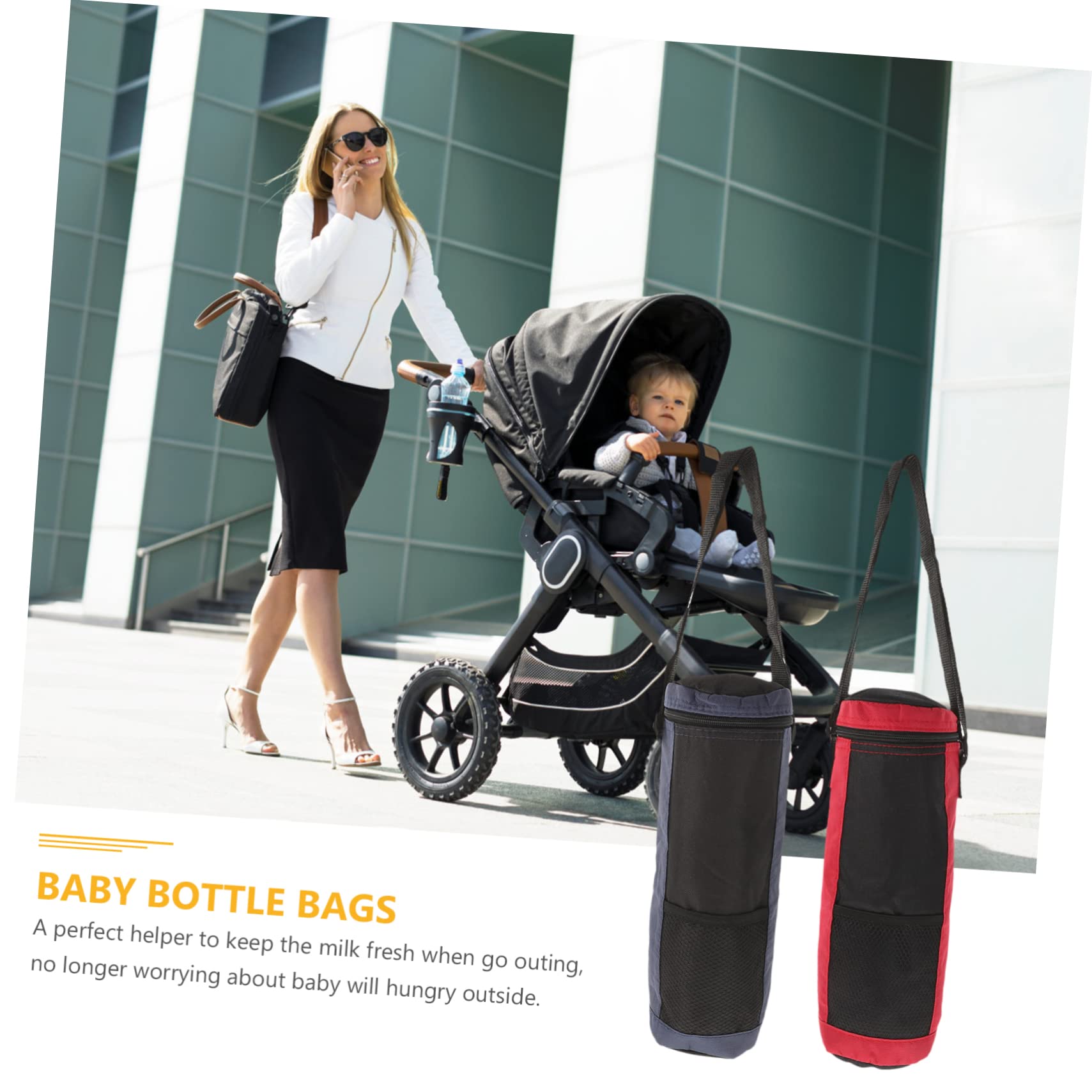 2 Bolsas Térmicas para Biberones, Bolsas Aislantes para Conservar la Leche, Ideales para Viajes y Excursiones, Forro Interior y Diseño Colgante