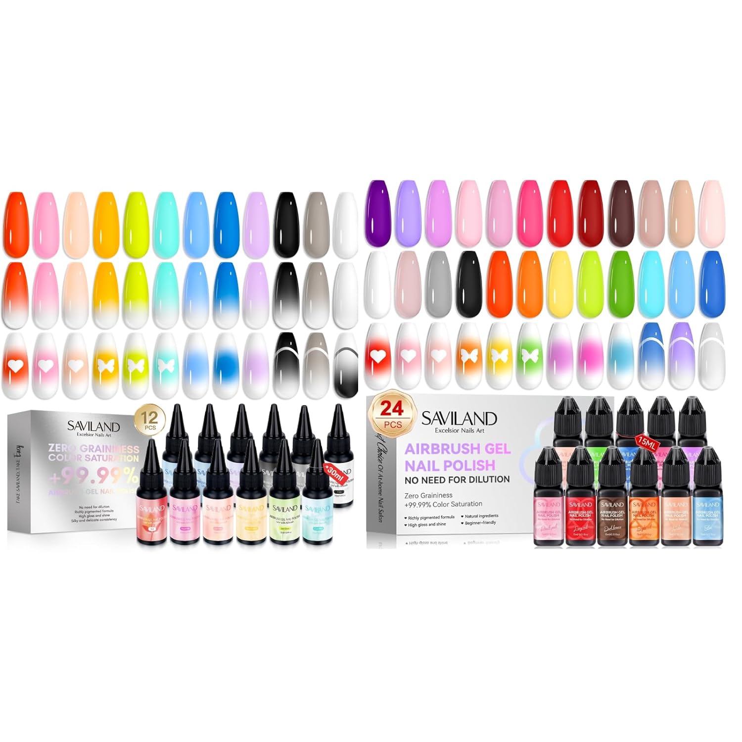 SAVILAND Airbrush gel nail polish 36 colors Big Deal Set