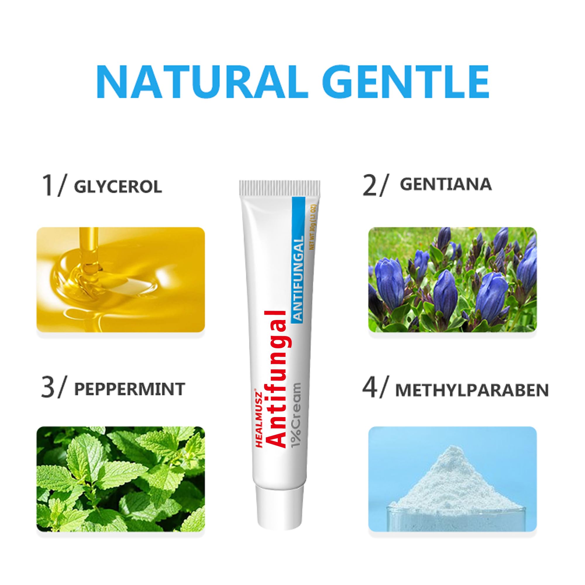 Crème antifongique pied et peau, soin quotidien pour la peau sujette à la mycose pied, 30g