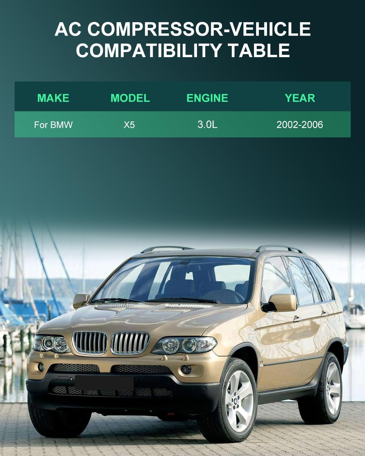 SCITOO AC Compressor fit for BMW for X5 3.0L 2003 2004 2005 2006 2021583AM 10363080 140289C 2021583R
