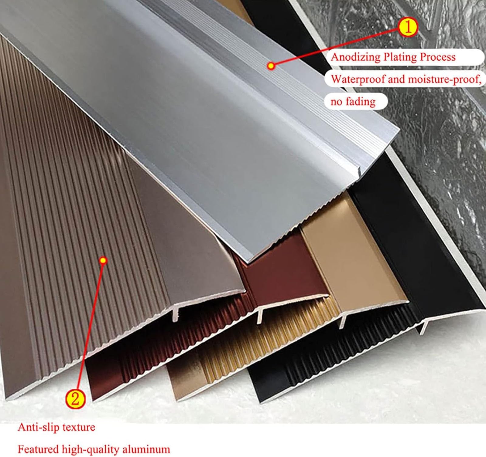 Rampa portátil de aluminio para silla de ruedas, superficie antideslizante para puertas, escalones y escaleras, ideal para uso doméstico, compatible con robot de barrido, duradera y segura
