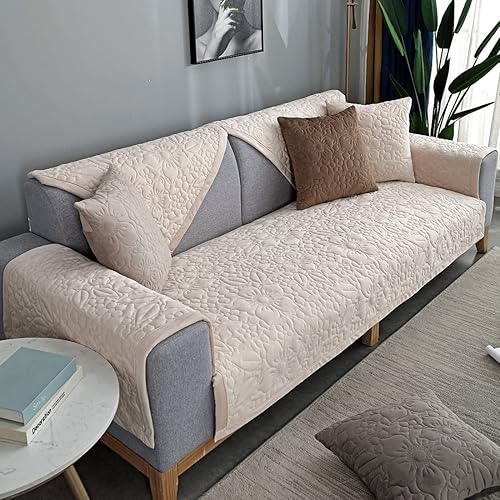 vctops Funda de sofá de felpa súper suave con bordado floral para sofá modular, funda antideslizante para sofá, cómodo y cálido, protector de disponible en Yaxa Mexico