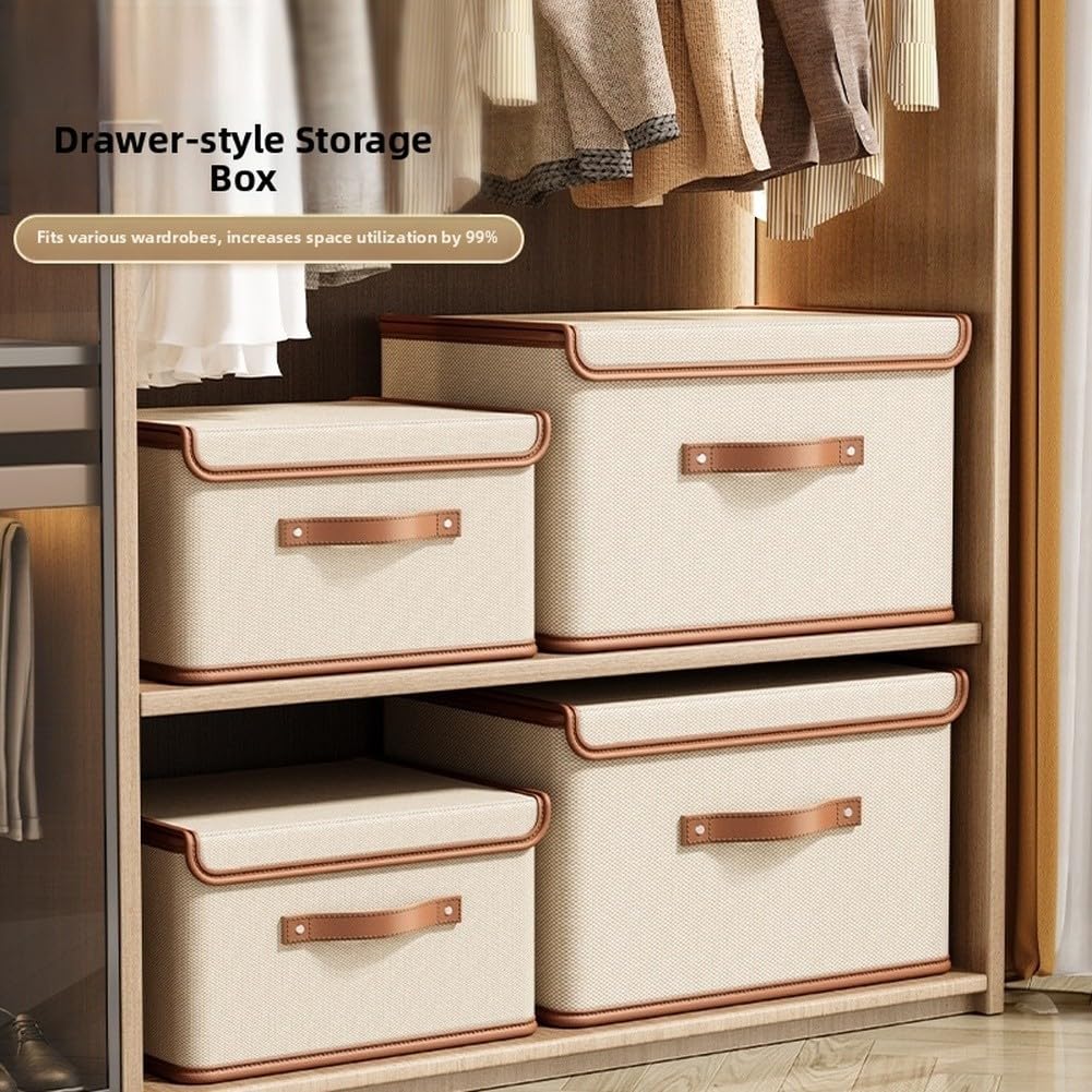Boîte De Rangement Pliable En Tissu Oxford Avec 16 Séparateurs Réglables - Organiseur De Chaussures Beige Pour Placard Et Sous Lit Boîte Rangement Chaussures Pliable
