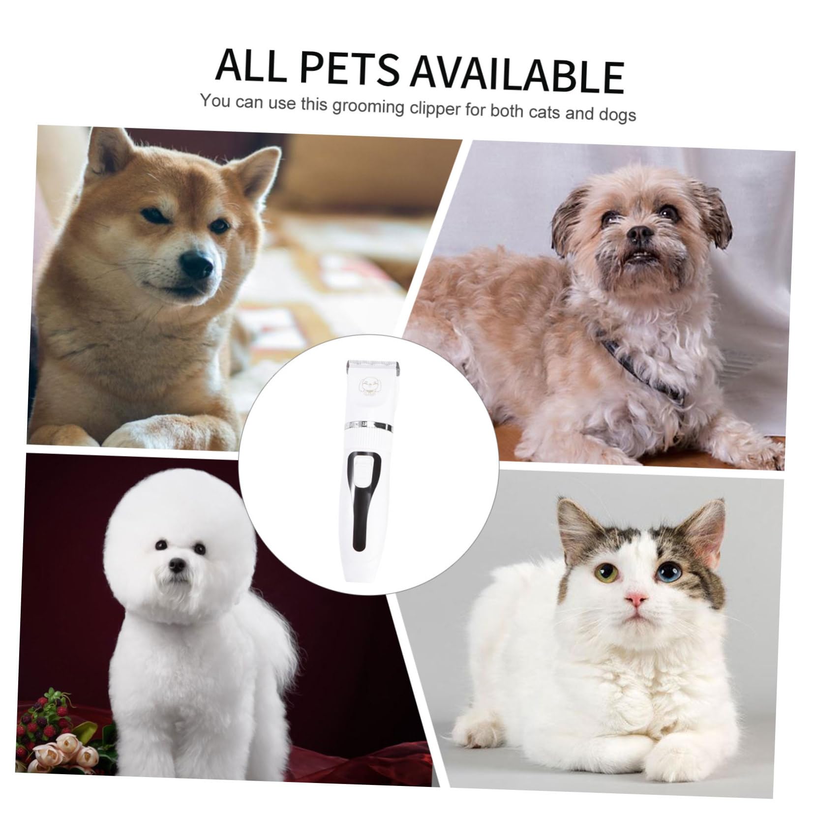 CORHAD Dog and Cat Grooming Clipper Rechargeable Electric Trimmer Lengths Quiet for All Pets Random Color