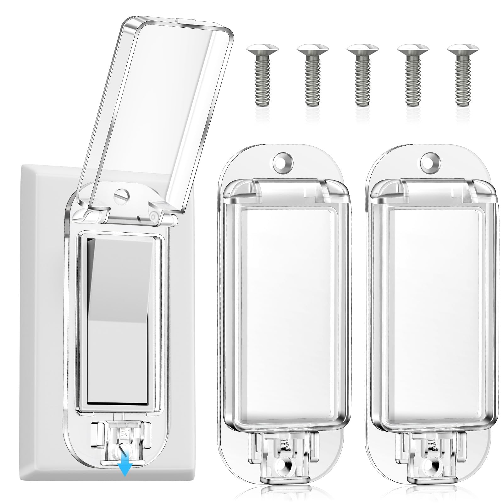 Photo 1 of 2 Pack Light Switch Guard Cover, Baby Proof Wall Switch Cover Guard with Wall Plate Screws for Rocker Light Switches, Wall Switch Protector Prevents Accidental On/Off and Protects Circuits & Kids