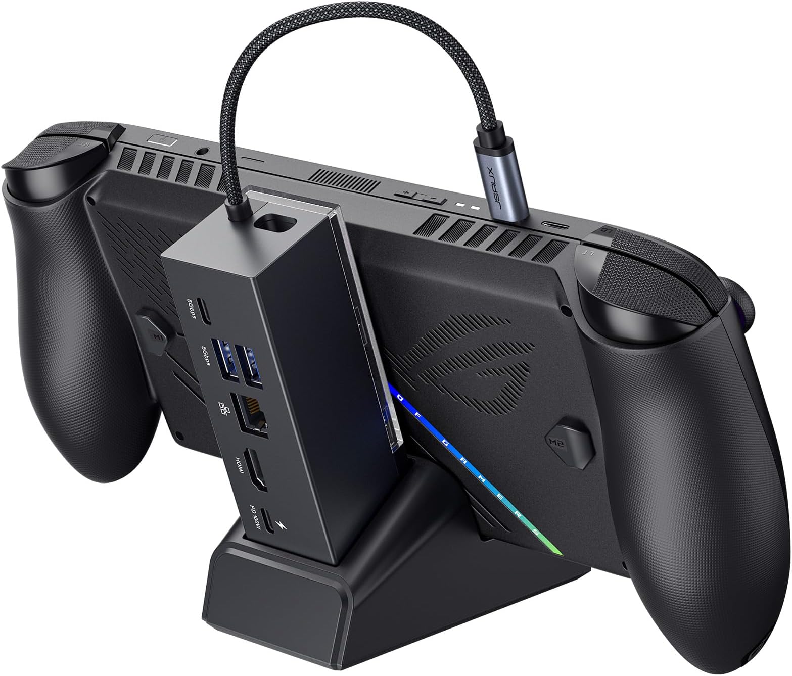 Docking Station for ROG Xbox Ally X (2025)/ROG Ally X/ROG Ally/Steam Deck/Legion Go/Legion Go S, 6-in-1 Dock with HDMI 4K@120Hz, Gigabit Ethernet, USB A & USB C 3.2 Gen 1, 100W Charging - HB0609
