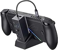 JSAUX Estação de ancoragem compatível com ROG Xbox Ally X (2025)/ROG Ally (X)/Steam Deck/Legion Go S, 6 em 1 Dock com HDMI 4K@120Hz, Gigabit Ethernet, USB e USB-C 3.2 Gen 1, carregamento 100W-HB0609