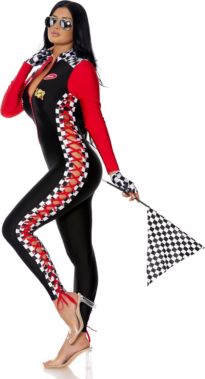 Forplay Wanna Race Racer-Themed Fancy Dress - 4-Piece Women's Halloween Costume - Image 5