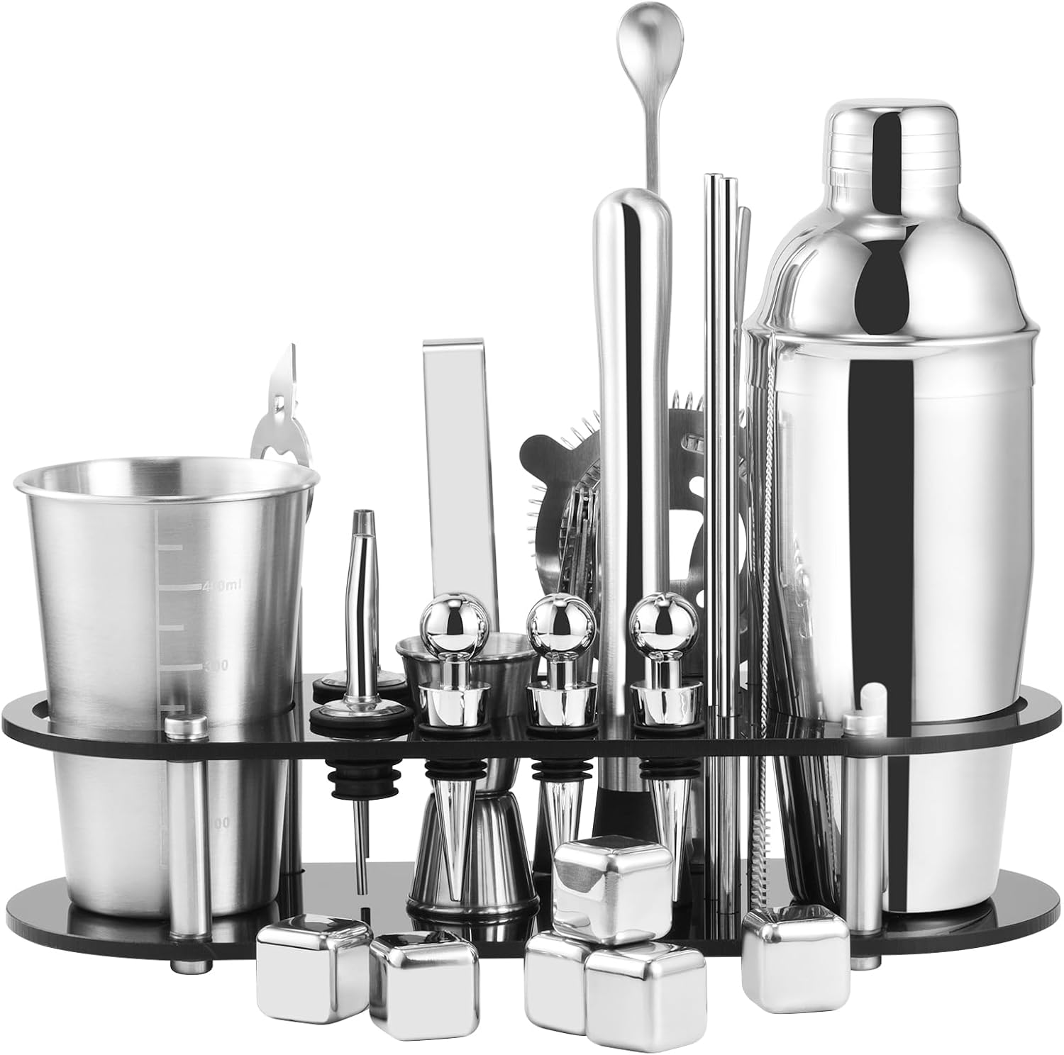 Cocktail Shaker Bar Tools Set 26Piece Bar Kit 26oz Martini