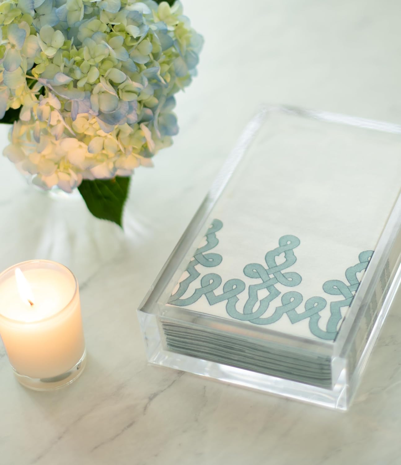 Caspari Napkin Holder, Guest Towel, Clear - Image 4