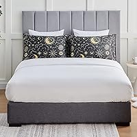 Vista 7 de EXQ Home - Funda de almohada de satén para cuidar el cabello y la piel, tamaño estándar, de seda con estampado negro, juego de 2 fundas con cierre