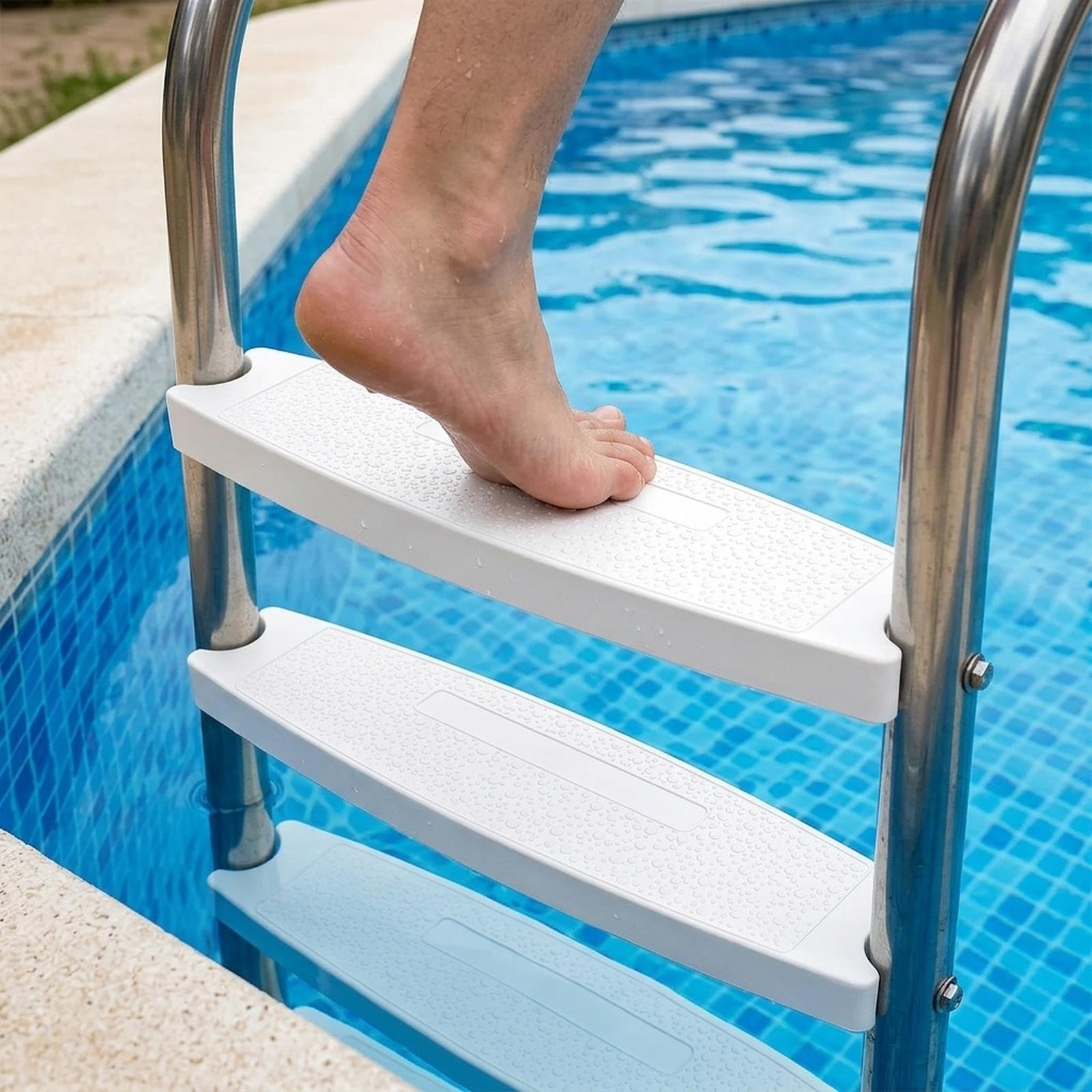 3 Piezas Peldaño para Escalera de Piscina Reemplazo de Peldaños con Diseño Accesorio de Montaje Fácil Adecuado para Piscinas SPA Parques