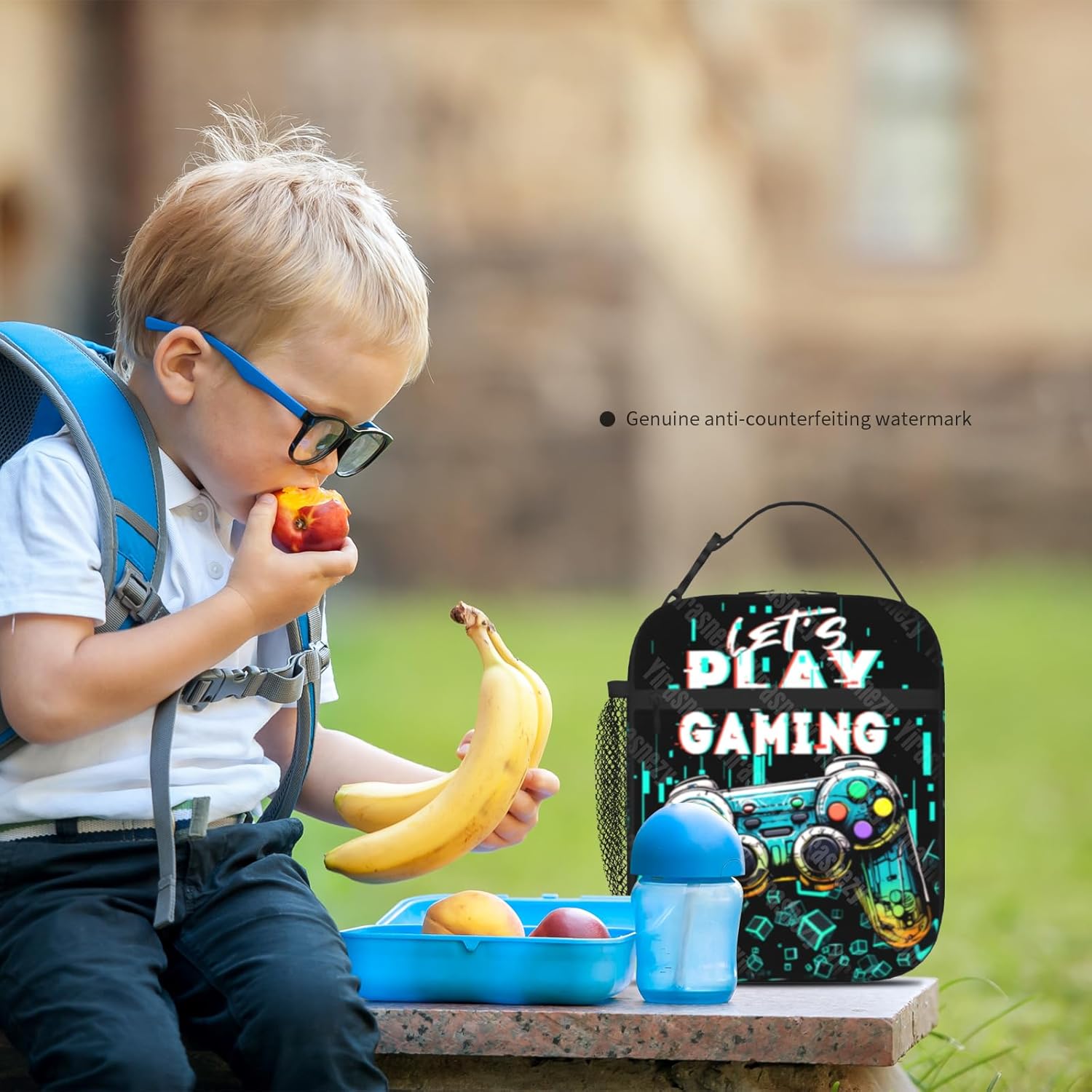 Video Game Lunch Bag for Boys Girls Kids Teenage Colorful Green Gamepad Boys Lunch Box Reusable Insulated Games Lunchbox Waterproof Leakproof Portable Game School Lunch Boxes - Image 4