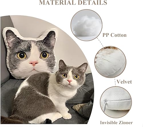 Miniatura 3 de Almohada personalizada con imagen, almohada corporal personalizada con forma de foto, almohada de cara de perro y gato, regalos personalizados