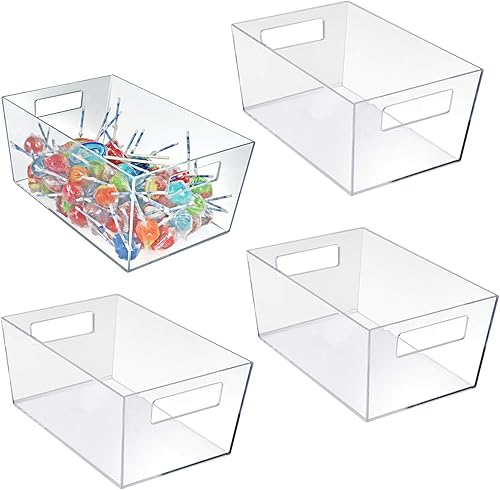 Miniatura 1 de Azar Displays 556239 XL - Organizador de plástico transparente con asa, almacenamiento de despensa, organizador de cocina y refrigerador, contenedor