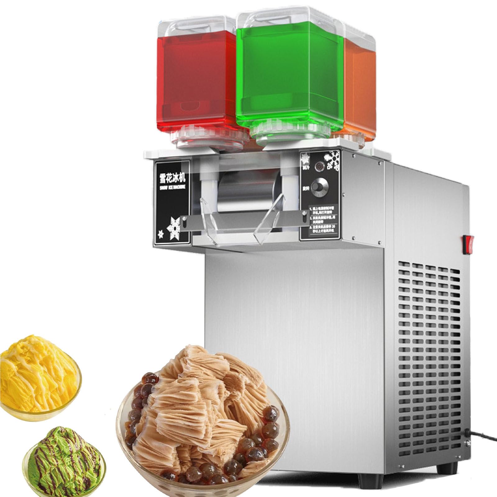 PtaTritious Commercial Snowfake Ice Machie, Ice Shaver Bingsu Making Machine,Wind-Cooled Shaved Ice Maker Shaved Ice Equipment,Shaved Speed Adjustable Machine 1200W