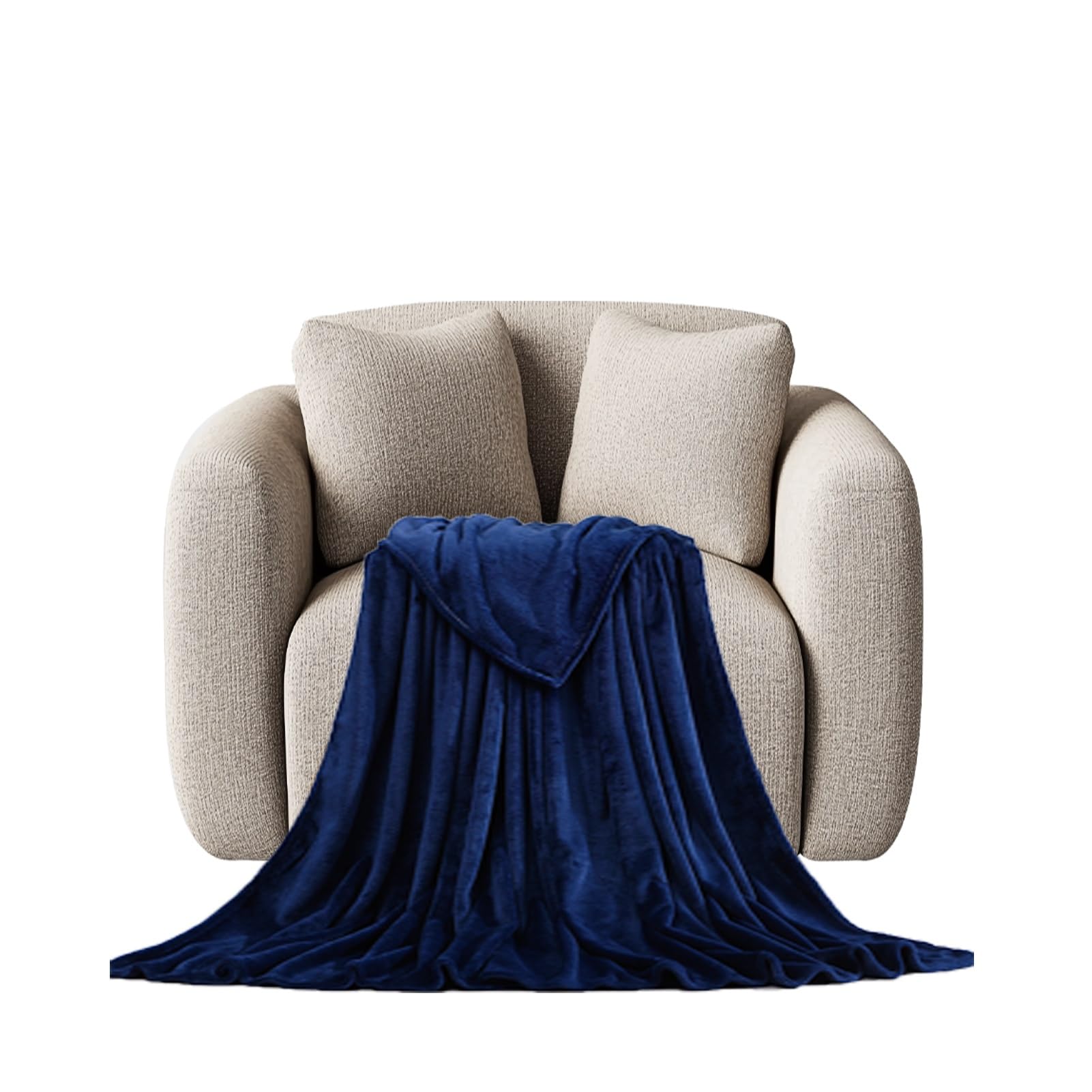 STGAO Blanket 80 x 240 cm Thick Cotton Large Size Bed Blanket Versatile Blanket for Sofa Couch Single Size, for Travel, Double & King Size, Navy Blue