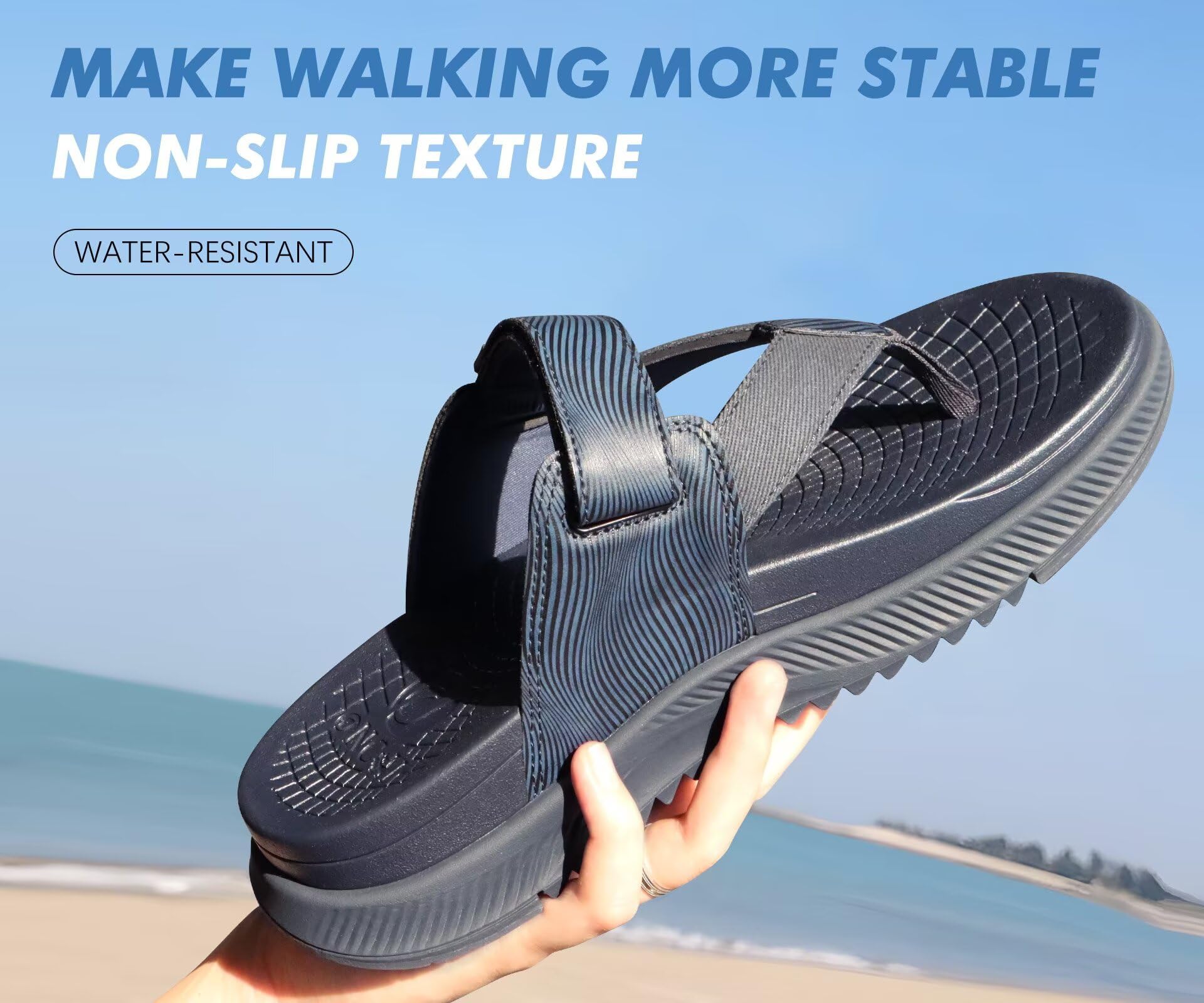 ONCAI Mens Ortopedic Flip Flops Sandali da camminare da uomo con supporto arco Sandalo di recupero sportivo per uomo