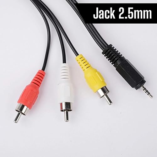 Miniatura 2 de Conector y terminal Mini estéreo Aux Jack macho a 3 RCA Audio AV Equipo de Video | Adaptador de componente de enchufe de cable de entrada (1.5m/5ft)