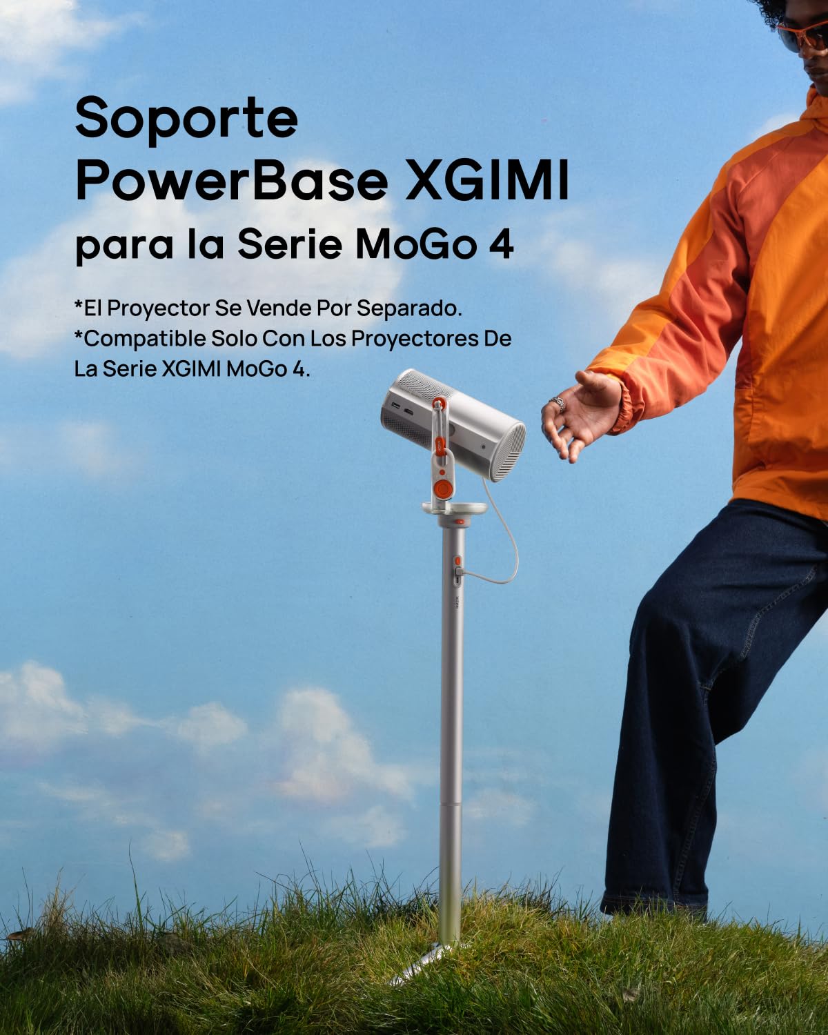 XGIMI PowerBase Soporte para MoGo 4 Series, Soporte 2en1 con Batería , 5h video/12h música uso con proyector, Montaje Rápido, Ligero, Portátil y Estable