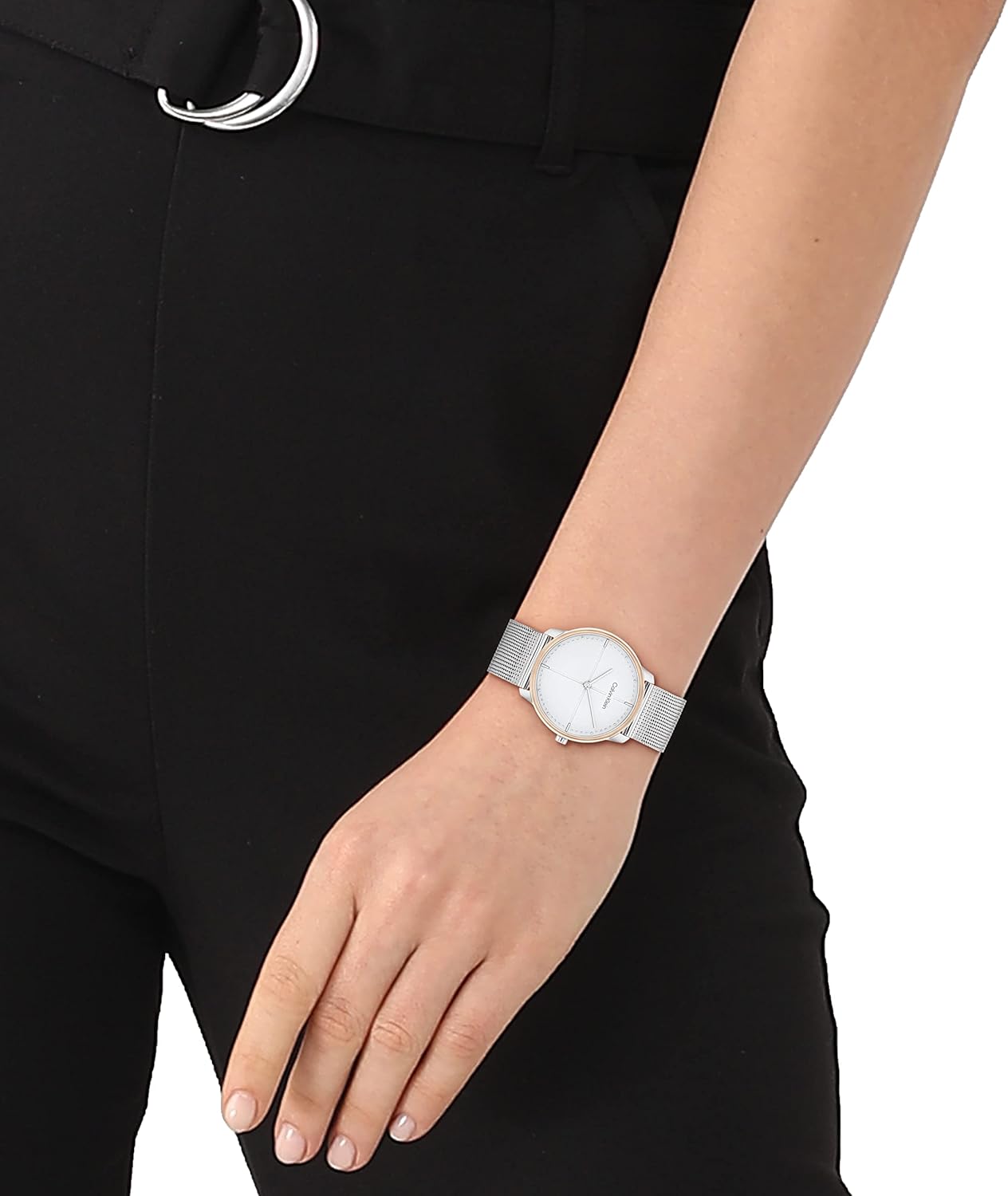 Calvin Klein Orologio Analogico al Quarzo da Donna con Cinturino in Maglia Metallica in Acciaio Inossidabile Argentato - 25200157 Calvin Klein Orologio Analogico al Quarzo da Donna con Cinturino in Maglia Metallica in Acciaio Inossidabile Argentato - 25200157