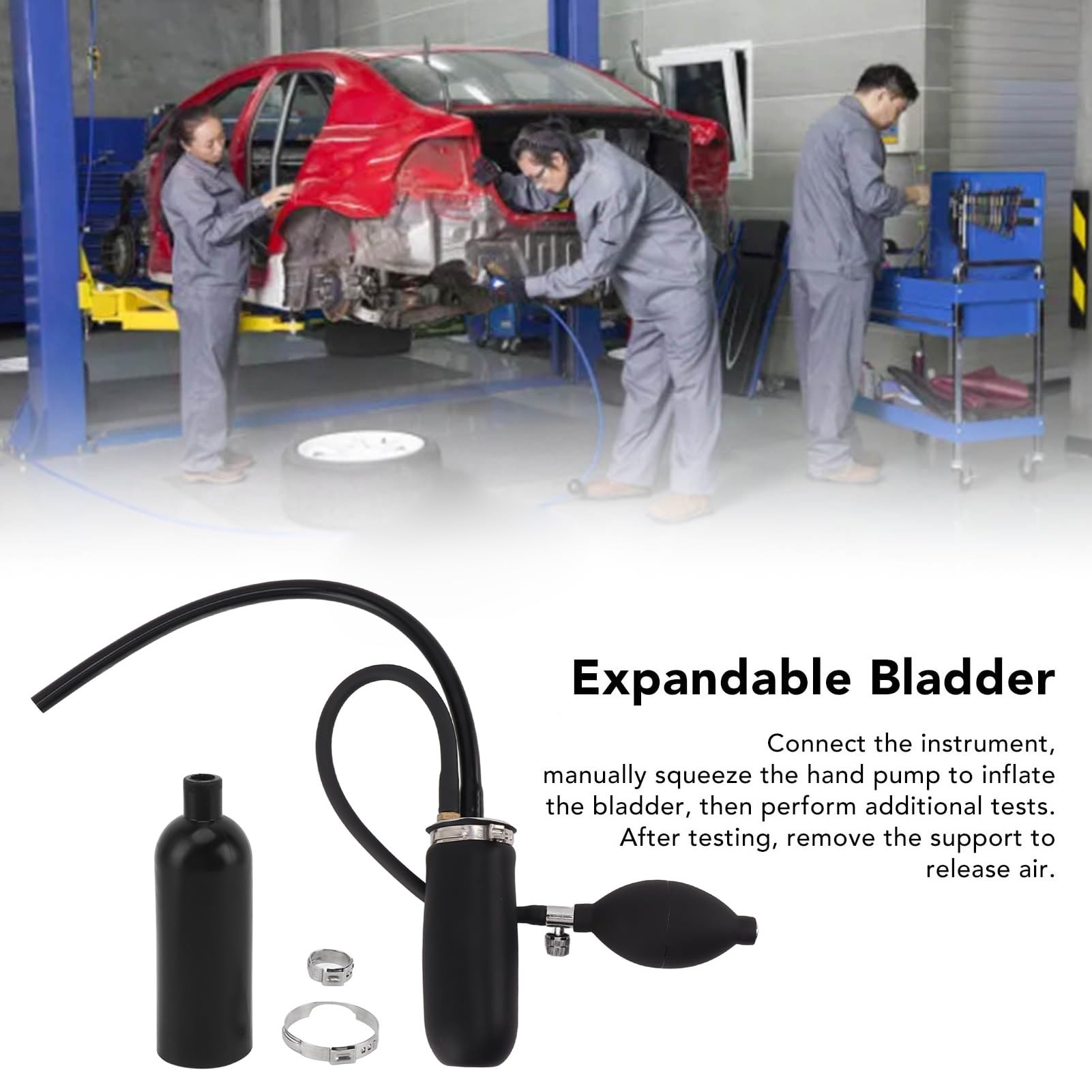 Universal Easy Intake Adapter, aufblasbare Blase für Auto-Nebelmaschine, mit starker Abdichtung, erweiterbare Blase für Fahrzeugrohre, Diagnose von Kraftstoffleckdetektoren